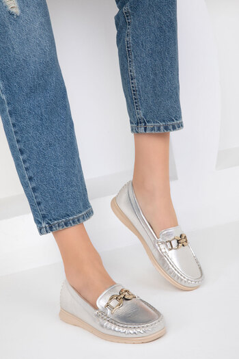 SOHO Silver Women's Loafer Shoes 18860