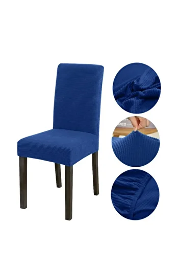 HEYTGAH Κάλυμμα καρέκλας Petrol Blue Bamboo - Ευέλικτο και Lycra (1 ΤΕΜ)