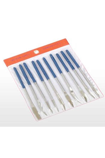 AYDAL A 2713 Elmas Kalıpçı Eğe Seti 3'' x 140 mm Eğri 10 Parça, Saplı