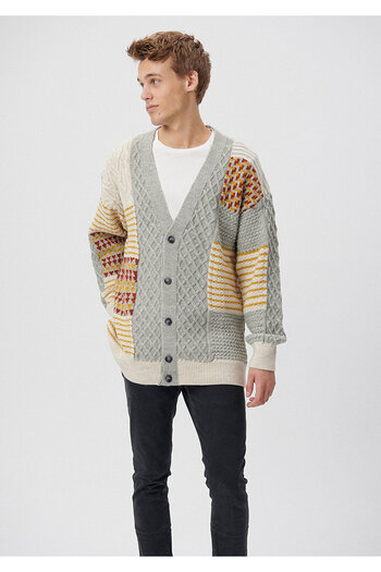 Mavi Jacquard Gray Sweater Loose Fit / Loose Comfortable Cut 0710147-80018
