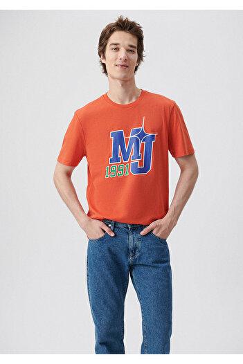 Mavi MJ Printed Orange T-Shirt Regular Fit / Normal Cut 0611653-70456