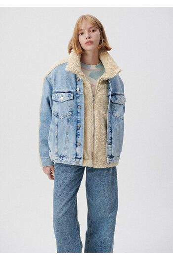 Mavi Rubina Blue Sherpa Jean Jacket 1110278-85812