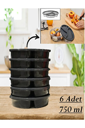 Bayev 6 Pieces AK545 Compartmented Storage Container Lunch Box Refrigerator Breakfast Snack Bowl with Lid