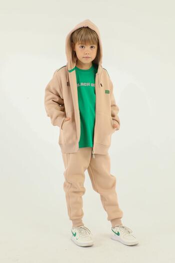 Black One Hooded Boys' Tracksuit Set of 3 Pieces