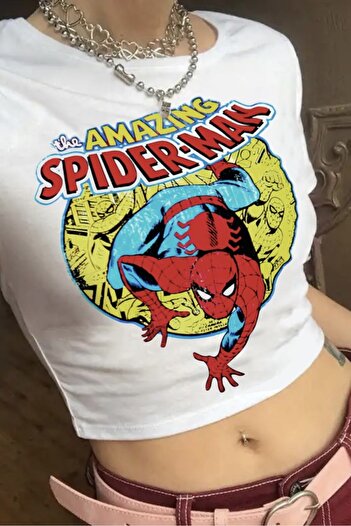 EFBUTİK White The Amazing Spiderman Character Crop