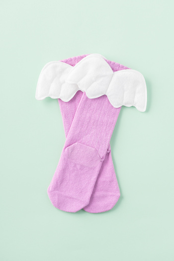 Banamio Baby Girl Child Angel Wing Detailed Socks (LILA)