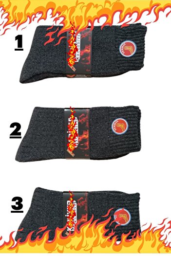mrmpro Winter Unisex Thermal Socks - 3 Pieces, Dark Gir Color, 37/44 Model