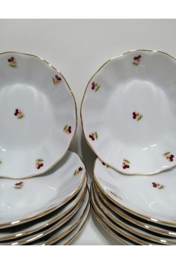 Porland PORCELAIN 12-Piece Hercaı Tea Plate - 11 cm Pink