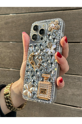 OSG Case for iPhone 15 Pro Max (Only 15 Pro Max Compatible) Drop Rhinestone Special Design Case