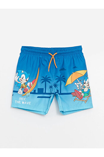 LC Waikiki Pantaloni scurți de baie LCW Kids cu talie elastică imprimați Sonic
