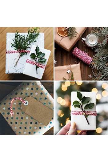 Dekals 10 Meters Red-White Bracelet String Gift Decoration String Martentica Package String
