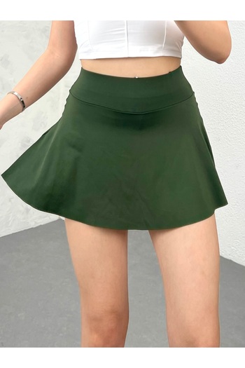 modavingo WOMEN'S KHAKI FULL LYCRA MINI SHORTS SKIRT