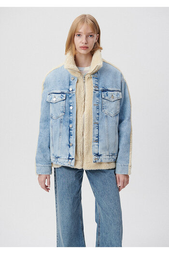 Mavi Rubina Blue Sherpa Jean Jacket 1110278-85812