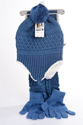 mercantoptan Set of 3 Children's Scarf Beanie Gloves with Wool and Fleece Inside for Ages 8-12