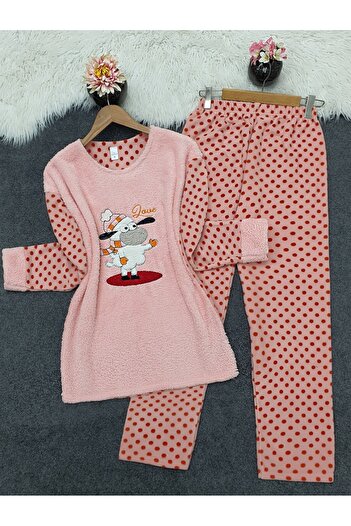 Modamorfo Polar Plush Polka Dot Pajama Set