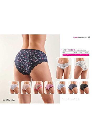 don & seza Women's Large Size Panties with High Waist Lace - Emp Pattern Set of 7