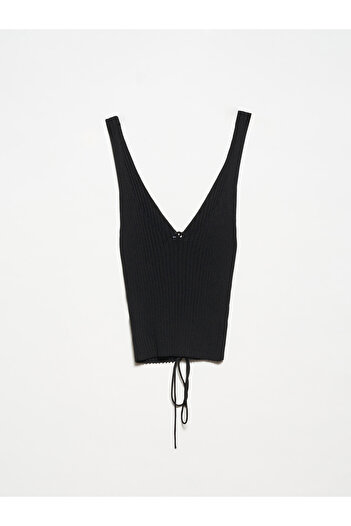 Dilvin 10362 United Front Lace-up Knitwear Undershirt-Black