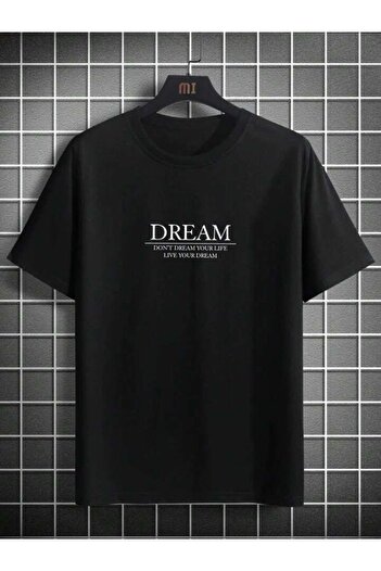 AFROGİYİM Μπλουζάκι Unisex Dream Man Sculpture Μπροστινό Πίσω Τυπωμένο Oversize T-shirt