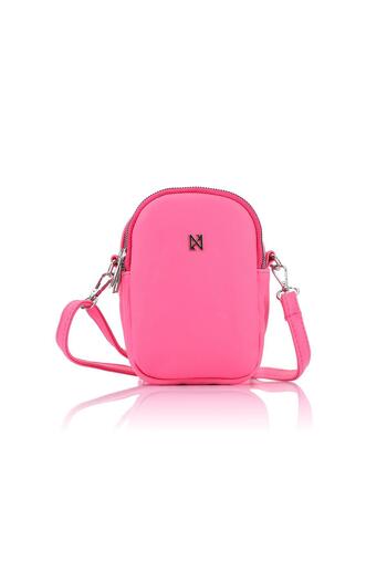 Getcho Benta Women's Pink Cross Strap Small Shoulder Bag – Double Zipper, Lightweight, Suitable for Daily Use