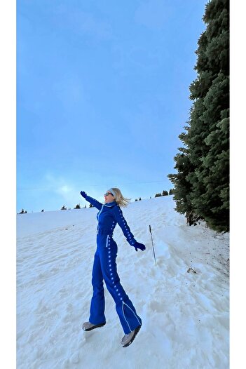 Lora Atelierr Lora Sax Yıldız Desenli Ski Suit(kayak Tulumu)