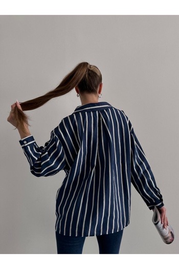 Ekim Store Single Pocket Striped Shirt