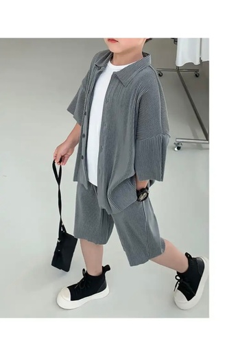 barin kids Children's oversized Korean shirt Set