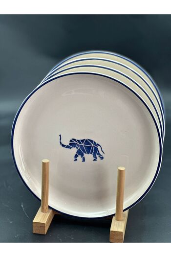 MeGgDecor 21cm Cake Plate with 4 Elephants