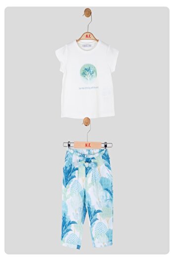 nk kids LIMI baby girl & child Lycra T-shirt patterned trousers set