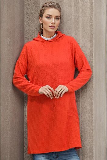 RESPİRO Hooded Plain Flowing Spring Tunic