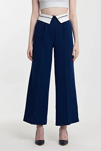 Penyelux Women's TrendSetter Elegant Vintage Palazzo Trousers with Belt Detail