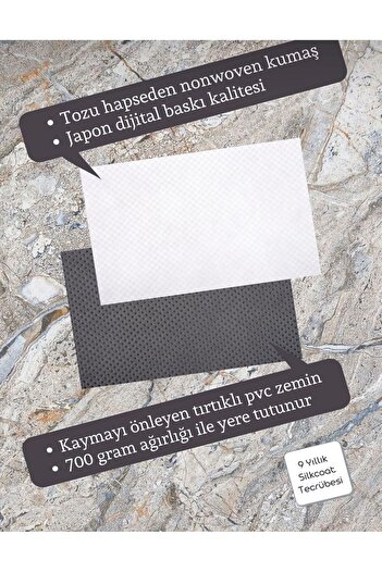 Pazarova Decorative Modern Digital Printing Dried Rose Themed Customizable Door Front Mat