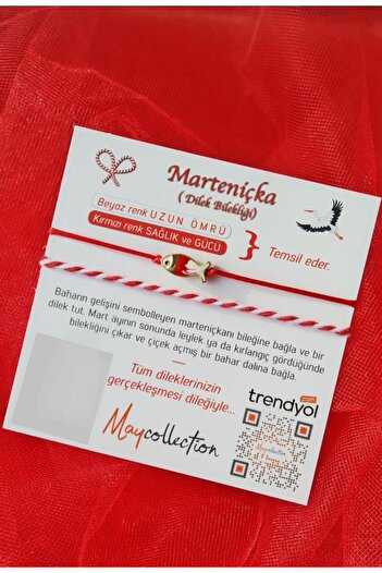 maycollection Red Fish Martençka Red White Double String Bracelet