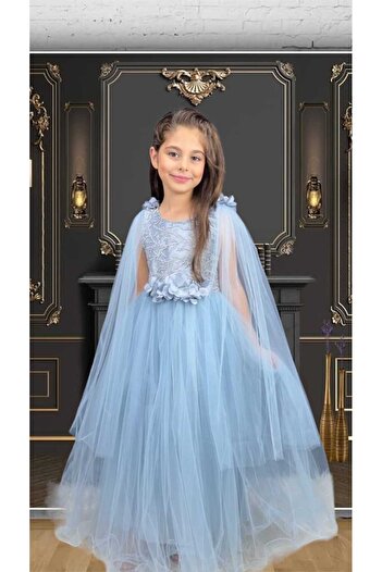 Bambi Kids Çocuk DünyasıUğur Böceği Çocuk Tüylü İncili Abiye Elbise
