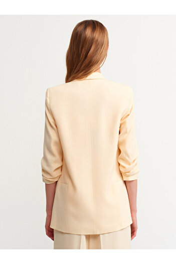 Dilvin 6702 Women's Gathered Sleeve Boyfriend Jacket
