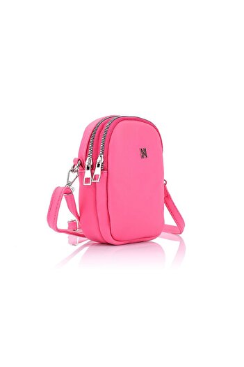 Getcho Benta Women's Pink Cross Strap Small Shoulder Bag – Double Zipper, Lightweight, Suitable for Daily Use