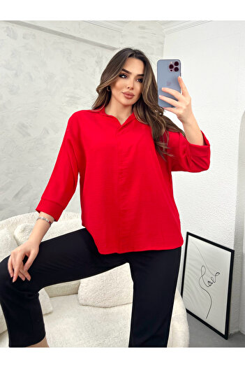 modavingo WOMEN'S RED TRUVAKAR ARM COLLAR AEROBIN BLUZ