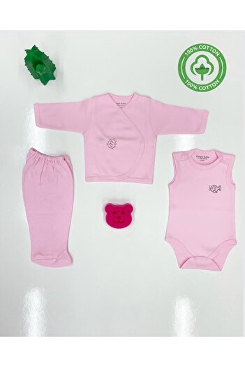 CEMRE BEBE Cotton Newborn Triple Unisex Girl Boy Baby Bodysuit Set