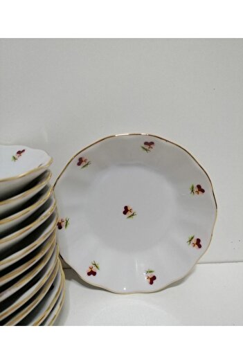Porland PORCELAIN 12-Piece Hercaı Tea Plate - 11 cm Pink