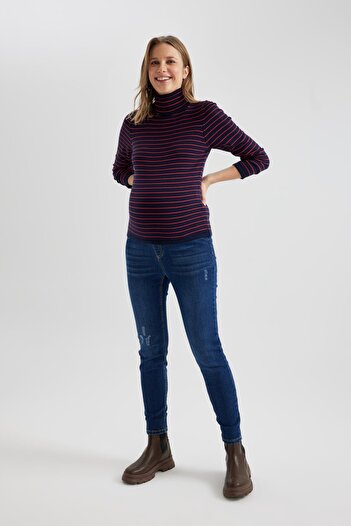 DeFacto Skinny Fit Extra Tight Fit Normal Waist Extra Narrow Leg Maternity Jean Pants