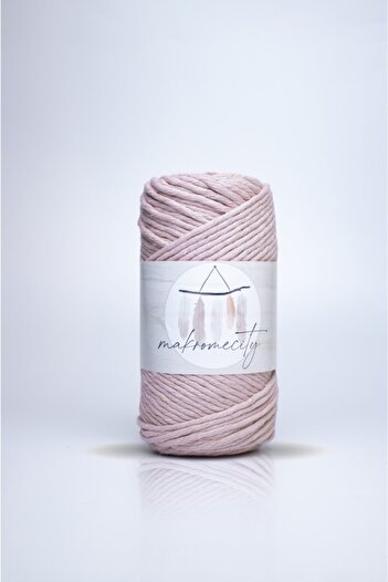 Makromecity 3mm Single Twist Screening Cotton Macrame Thread Baby Pink