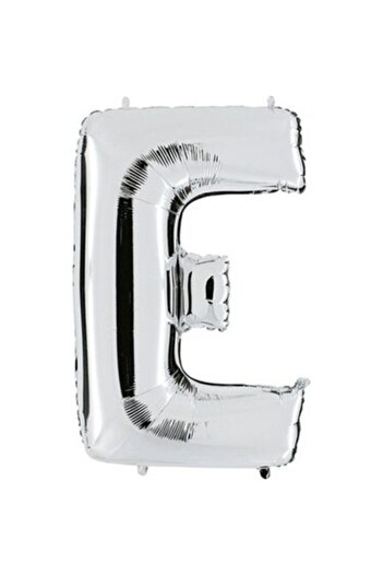 Deniz Party Store 40" Inch 100 cm (E) Letter Foil Balloon Silver Gray