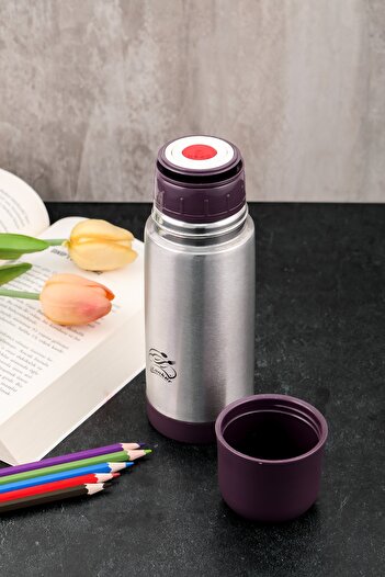 Cooker Shop Premium Stainless Steel 0.3 Lt Picnic Camping Tea Coffee Thermos (Purple)