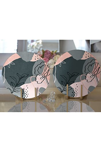 Realhomes 2-Piece Bohemian Special Design Modern Round Plate & Placemat