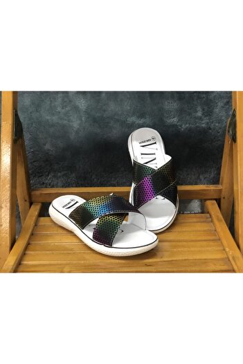 GEZER Colorful Cross Honeycomb Patterned Women's Sport Slippers