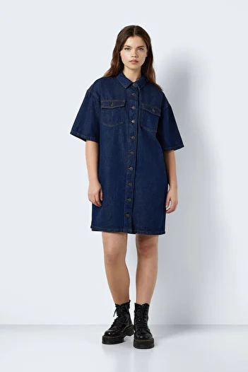 Noisy May NMKINNA L/S OVERSIZED DENIM DRESS DB