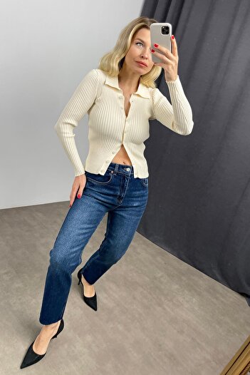 Sue Store Blugi Boyfit Albastru închis
