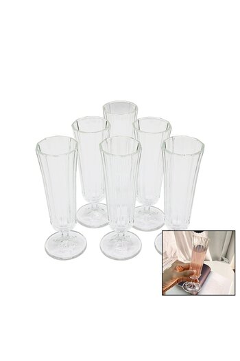 Store Valeria 6 Pieces Flute Thin Long Glass Cups (606)