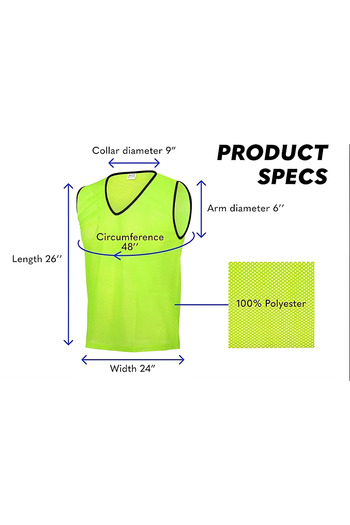 Magic Lock Magic Locks Premium Mesh Phosphor Colored Training Vest (10 Pieces)
