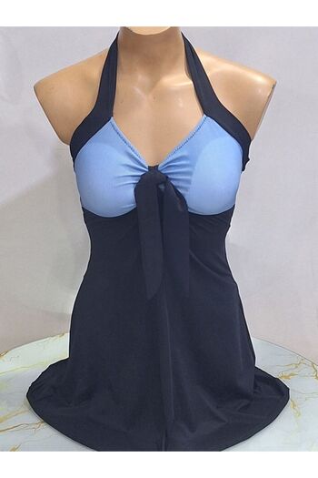 TooHot Women's Blue Striped Dress with Six Shorts