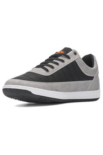 İmerShoes Gray Black Comfortable Men's Sneakers - Lightweight Lace-Up Walking Sneakers 013C